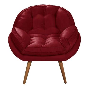 Imagem de Poltrona Decorativa Flórida Em Tecido Suede Pés Madeira