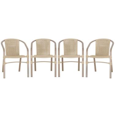 Imagem de 04 Cadeiras Floripa Aluminio Pintura Fendi Trama Rami