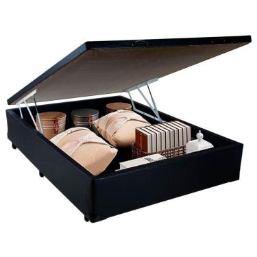 Imagem de Cama Box Baú Viúva Sereneprime Sintético Preto 44x128x188
