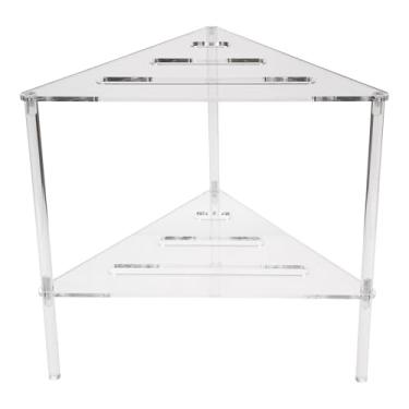 Imagem de Caddie de chuveiro de canto acrílico MUNEFE, banco de chuveiro de canto acrílico, organizador de prateleira de canto oco de 2 camadas para banheiro, quarto e cozinha