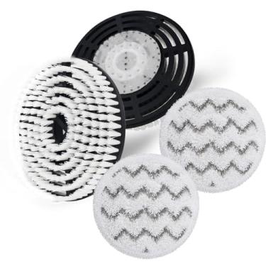 Imagem de StuyJoab 2 cabeças de escova brancas e 2 almofadas de esfregão a vapor cinza