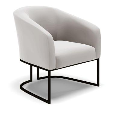 Imagem de Cadeira Sala De Jantar Base Industrial Preto Stella Veludo D03 - D'rossi Cor Cinza