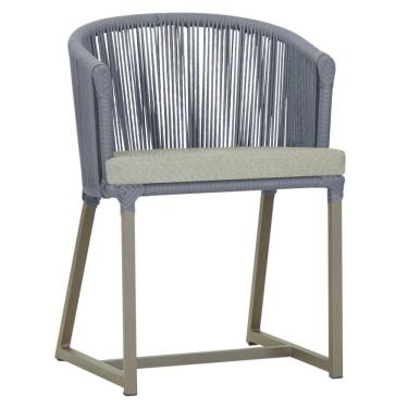 Imagem de Cadeira De Jantar Noronha Alumínio Fendi E3 Trama  Prata