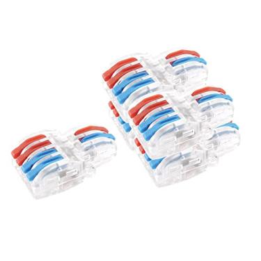 Imagem de barenx Conjunto de 5 conectores de fio de porca de alavanca de emenda terminal de fiação rápida para soquetes interruptores aplicações complexas de alto-falantes - LT-422 transparente