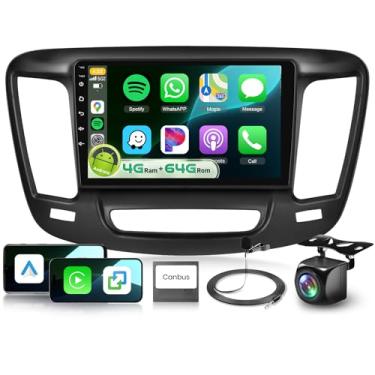 Imagem de Rádio automotivo 4G + 64G para Chrysler 200 200C 2015-2017 com 5G WiFi/DSP/Carplay sem fio/Android Auto, tela sensível ao toque IPS de 9 polegadas 1280P IPS Android estéreo para carro Bluetooth 5.0 FM
