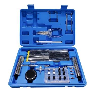 Imagem de MUQIDA Kit de reparo de pneu de 68 peças, conjunto de ferramentas de reparo de pneus resistentes para consertar furos e fichas, kit de remendo de perfuração universal para carro, motocicleta, caminhão