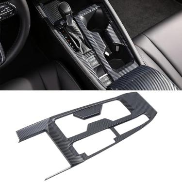 Imagem de BONFQERT Acabamento interno painel de mudança de marchas console central suporte de copo acessórios de moldura para Honda Accord 2023 2024 2025 (impressão de fibra de carbono)