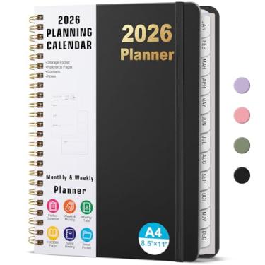 Imagem de Timart Agenda 2026, agenda semanal e mensal, janeiro de 2026 a dezembro de 2026, agenda de calendário de capa dura com abas, bolso interno para mulheres e homens, perfeita para escritório, escola