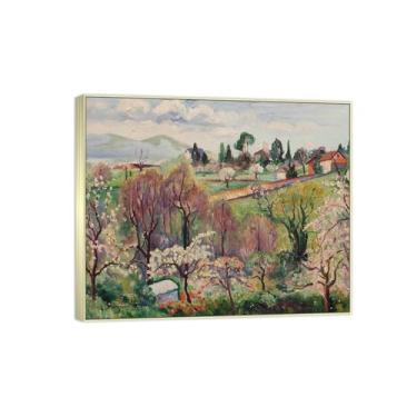 Imagem de BMZFYBS Famosa imagem de paisagem de arte de parede - impressões em tela - 2 - pintura de moldura prateada para sala de estar banheiro decoração de casa 30 x 35 cm 12 x 13 pol