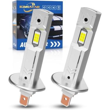 Imagem de KIMLATAR Lâmpada H1, Super Brilhante Atualizada 600% 30000LM Brilho Branco Frio Lâmpadas H1/H1LL Real 1:1 Tamanho Halógeno 80.000 Horas Vida Útil Fácil Instalação Luz de Neblina Pacote com 2