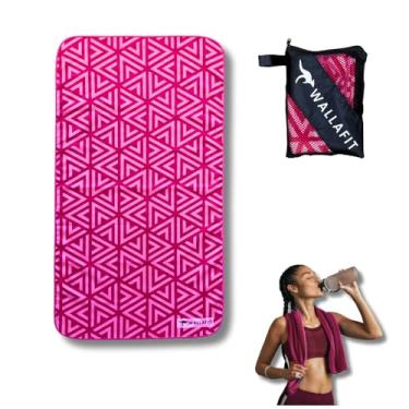 Imagem de Wallafit - Toalha Esportiva de Microfibra, Tamanho Médio, 90x50cm, Ultra-absorvente, Seca Rápido, Sem Odor, Leve, Compacta, para academia, esportes ao ar livre, corrida, yoga (Rosa Fucsia)