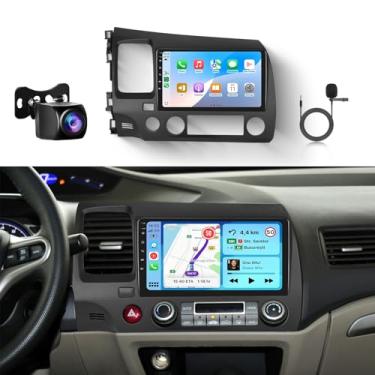 Imagem de DSP Rádio Carplay sem fio 46EQ para Honda Civic 2006-2011 -8 Core 4G + 64G - Estéreo automotivo com câmera de reserva, tela sensível ao toque IPS de 9 polegadas 1280 x 720P, Android Auto, HiFi, 5.0