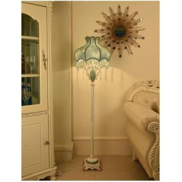 Imagem de Luminária de chão retrô americana, estilo europeu, luxuosa, para sala de estar, quarto, escritório, casa de campo, decoração de interiores, sofá (Estilo 6, 1 peça)