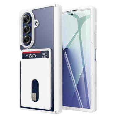 Imagem de LTLMYDAM Capa protetora de tela para Samsung Galaxy Z Fold 7, capa fina com dobradiça completa para cartão com absorção de choque, branca, dobrável 7