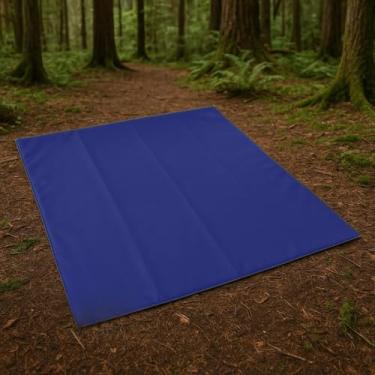 Imagem de Manta Impermeável Dobrável | Ideal para Trekking, Camping, Trilha, Moto Camping e Aventura Outdoor 135x135cm(Azul Royal)