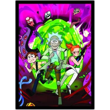 Imagem de Quadro Anime Rick And Morty Desenho Com Moldura G03 - Vital Quadros  D