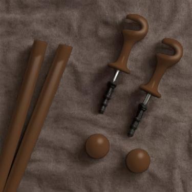 Imagem de Cortina de Madeira, FáCil de Instalar, Inclui Conjunto de Terminais + Suportes, Um Item Essencial Para o Lar.(Varão Completo Tabaco,1 Varão)