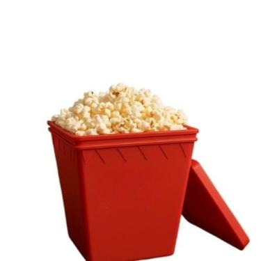 Imagem de Pipoqueira de Microondas，Pipoqueira de Silicone para Micro-ondas com Tampa Dobrável Pipoca Saudável sem Óleo