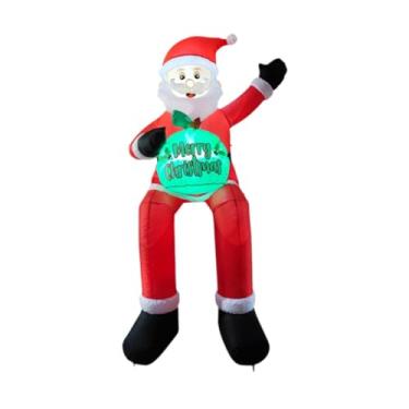 Imagem de UGPLM Papai Noel inflável de Natal com LED embutido, enfeite luminoso para, telhado e decoração de inverno.