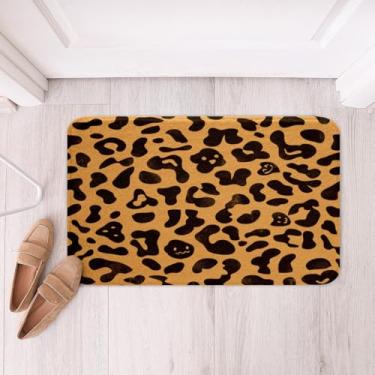 Imagem de Feelyou Tapetes de banheiro marrom leopardo para crianças, meninos, meninas, guepardo, banheira, 41 x 61 cm, tapetes de banho com estampa de vaca para banheiro, acessórios de banheiro, safári, tapete