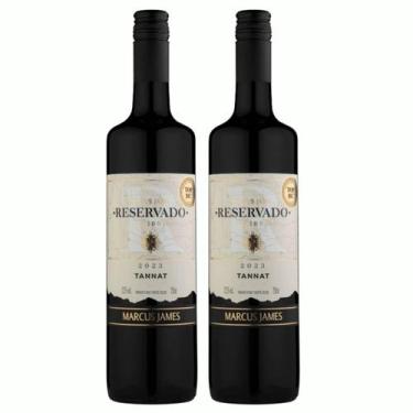 Imagem de Kit 2 Vinho Tinto Tannat Marcus James 750ml Vinicula Aurora