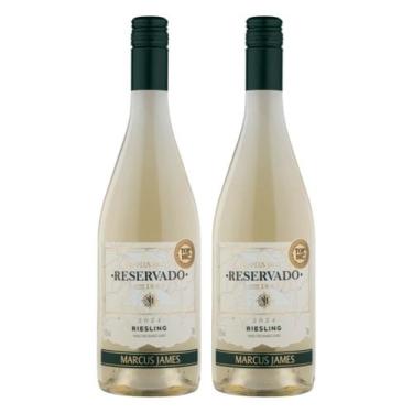 Imagem de Kit 2 Vinho Branco Suave Riesling Marcus James 750ml Vinicula Aurora