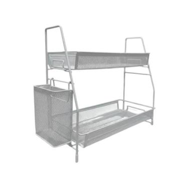 Imagem de Prateleira Rack Organizadora Dupla Com Suporte Lateral Multiuso Desmon