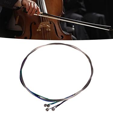 Imagem de Conjunto completo de cordas de violoncelo 4/4, núcleo de aço com revestimento de fricção, cordas de substituição duráveis para músicos e alunos, embalagem selada individualmente