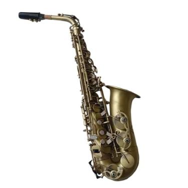 Imagem de Instrumento de saxofone alto saxofone antigo banhado a cobre E-flat instrumento musical profissional com bolsa de instrumentos acessórios (B)