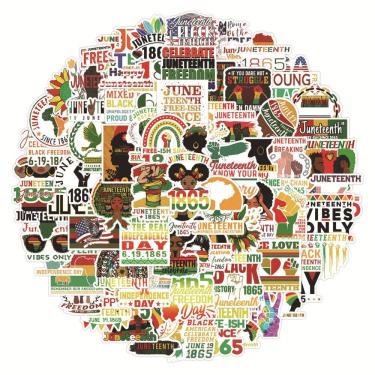 Imagem de Adesivos Juneteenth Black History 50 unidades de anime impermeável