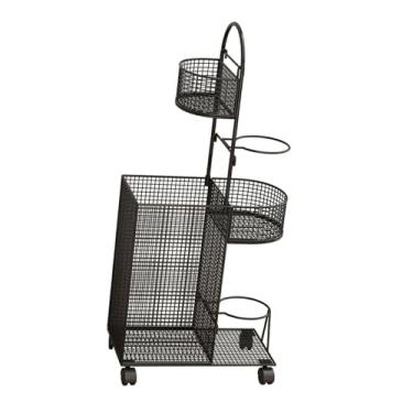 Imagem de KiBcsLic Suporte para armazenamento de bolas interno, organizador autônomo e versátil de equipamentos esportivos com rodas para rúgbi, kettlebell e vôlei