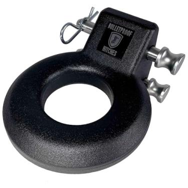 Imagem de Bulletproof Hitches Pintle Loop Lunette Ring Rated to 24,000lbs. for Towing Pintle Military Trailers, Demolition, Recovery (Solid Steel, Black Epoxy Powder Coat)
