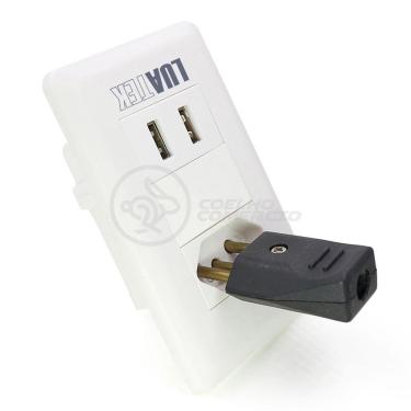 Imagem de Tomada De Parede 1 Entrada Fonte 2 Usb 5v 10a Bivolt