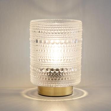 Imagem de Mirasium Pequena lâmpada decorativa estética com temporizador para decoração de prateleira/cabeceira/mesa de café, lâmpadas sem fio operadas por bateria para dormitório/escritório/pátio/entrada/manto