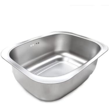 Imagem de DAMORU Tigela de lavar louça multiuso de aço inoxidável para pia + bucha