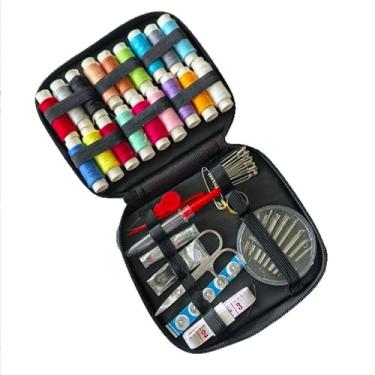 Imagem de Kit de costura para iniciantes adultos viajantes vovó, presentes de elefante branco de Natal, acessórios de suprimentos de costura portáteis com linha, agulhas, tesouras, 18 cores