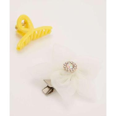 Imagem de Kit 2 Peças Presilhas De Cabelo Infantil Marisa-91817, UN, Amarelo