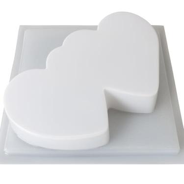 Imagem de Molde de gelatina grande em forma de coração – 38 x 24 x 7,6 cm | Capacidade de 4 litros | Molde de plástico transparente para gelatina/gelatina (coração duplo)