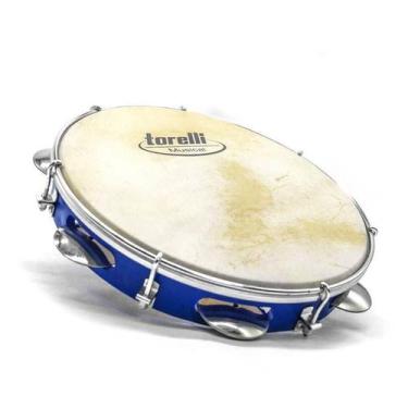 Imagem de Pandeiro azul injetado em abs com pele animal torelli tp300 - 1453, 1