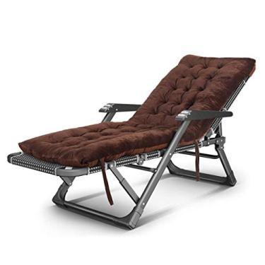 Imagem de YYBOES Espreguiçadeiras, espreguiçadeiras resistentes, móveis de jardim, cadeiras de acampamento e jardim, espreguiçadeiras dobráveis reclináveis à prova d'água de metal para escritório ao ar livre