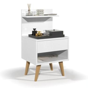 Imagem de Mesa De Cabeceira Estilo Retro Quarto (SLEEP - BRANCO)