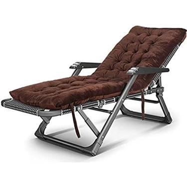 Imagem de YYBOES Cadeira dobrável espreguiçadeiras com travesseiros, espreguiçadeira extra larga, espreguiçadeira de jardim, poltrona, relaxamento, poltrona, poltrona, reclinável