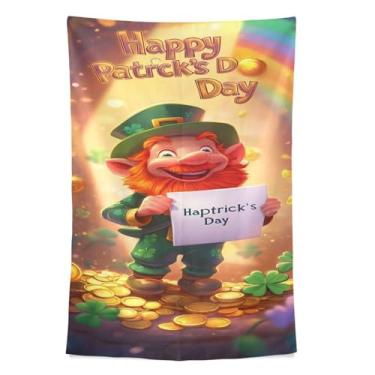 Imagem de STAYTOP Tapeçaria de parede de gnomos fofos para decoração de casa, decoração de dormitório, sala de estar, quarto, tapete de parede (90 × 60 pol)