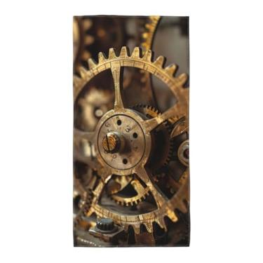 Imagem de SKKNT Toalha portátil com impressão de equipamento de relógio toalhas de banho confortáveis praia piscina viagem academia reutilizável ecológica