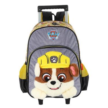 Imagem de Mochila 3D de Rodinha Infantil - Pelúcia - Patrulha Canina - Rubble - Luxcel