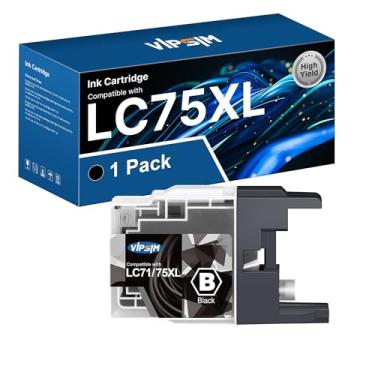 Imagem de VIPSIM LC75XL Cartuchos de tinta compatíveis LC75 LC75XL LC-75 Substituição para MFC-J6510DW MFC-J6710DW MFC-J6910DW MFC-J280W MFC-J425W MFC-J430W MFC-J435W MFC-J435W Printe (preto, 1 pacote)
