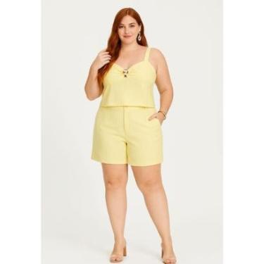 Imagem de Conjunto Plus Size Alfaiataria Verde com Top Coração-Feminino
