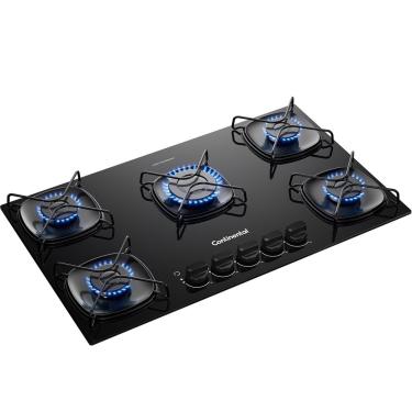Imagem de Cooktop a Gás Continental 5 Bocas Mesa de Vidro Acendimento Automático KC5GR Electrolux - Preto