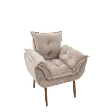 Imagem de Cadeira Confortável para Sala, Escritório ou Hall - Design Moderno, Estrutura Reforçada, Estofada(BEJE)