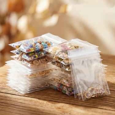 Imagem de 100 bolsas pequenas com zíper que podem ser fechadas – Bolsas de armazenamento de plástico duráveis para joias, artesanato, componentes | Vedação segura para organização e embalagem